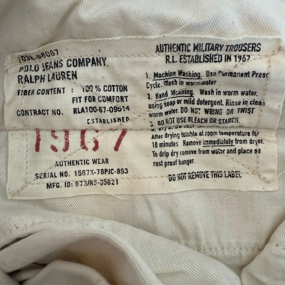 VTG Polo‎ Jeans Co Ralph Lauren Military Surplus Cargo Shorts Mens 40x10 Beige
